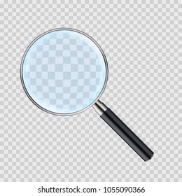 Magnifying glass vector illustration. Magnify zoom tool icon. Business instrument optical sign isolated.