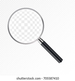 Magnifying glass vector illustration. Magnify zoom tool icon. Business instrument optical sign isolated.