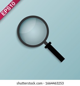 Magnifying Glass Vector Illustration On Light Blue Background