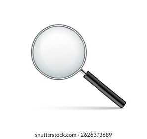 Magnifying glass vector illustration with simple clean design. Minimal search tool lens isolated drawing