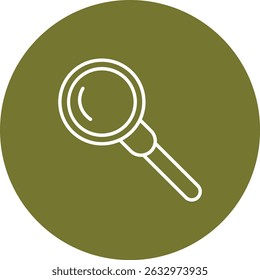 Magnifying Glass Vector Line Circle Icon Design