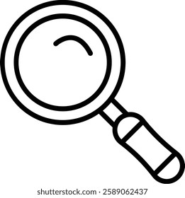 Magnifying Glass Vector Line Icon Design