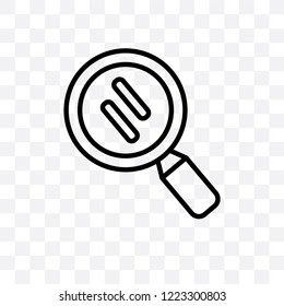 Magnifying glass vector linear icon isolated on transparent background, Magnifying glass transparency concept can be used for web and mobile