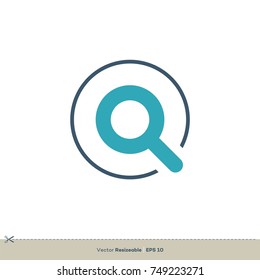Magnifying Glass Vector Logo, Find Browse Icon Template Illustration Design. Vector EPS 10.
