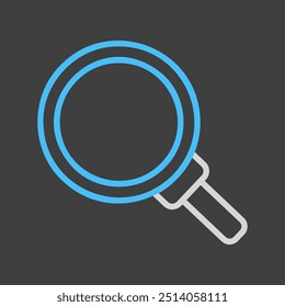 Ícone de vetor de lupa no plano de fundo escuro. Sinal de segurança. Símbolo de gráfico para o design, o logotipo, o aplicativo, a interface do usuário do seu site