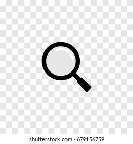 Magnifying glass vector on transparent background