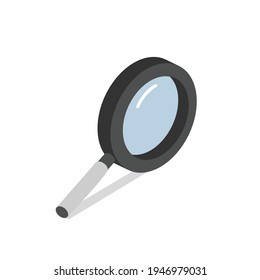 Magnifying glass vector sign isometric 