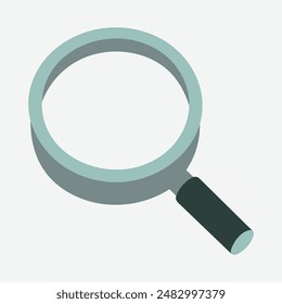 Magnifying glass vector sign isometric