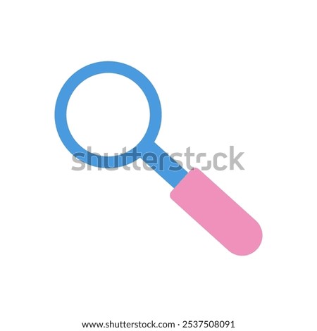 Magnifying glass. Vector simple color flat illustration.