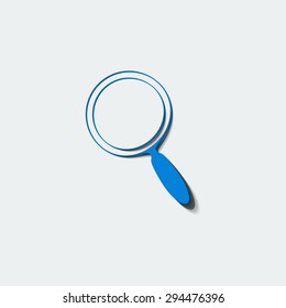 Magnifying glass web icon, on white background