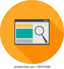 Magnifying glass, web, optimization, search icon vector image. Can also be used for seo, digital marketing, technology. Suitable for use on web apps, mobile apps and print media.