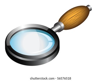 Magnifying glass with wooden handle