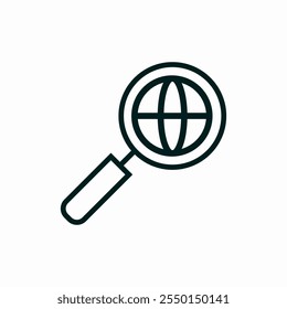 Lupe Glaswelt Symbol Vektorzeichen