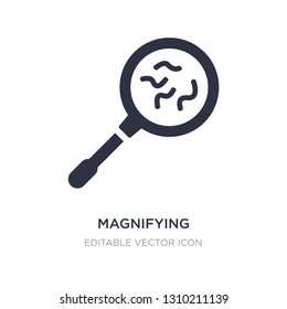 magnifying glass with worms icon on white background. Simple element illustration from General concept. magnifying glass with worms icon symbol design.