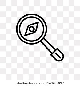 Magnifying Glass with Worms vector icon isolated on transparent background, Magnifying Glass with Worms logo concept