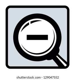 Magnifying glass. zoom out icon