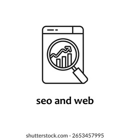 Magnifying glass zoomed on an upward trending graph on a smartphone, depicting market analysis and financial growth for business presentations.
