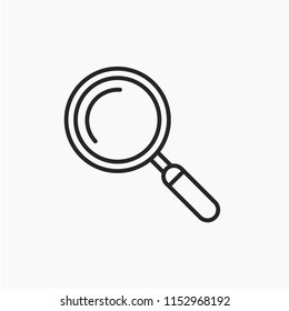 Magnifying icon. Magnify glass. Research, find icon vector. Lens, look magnifier, loupe sign. Linear style sign for mobile concept and web design. Search symbol illustration. vector graphics - Vector - Shutterstock ID 1152968192