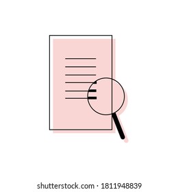Magnifying icon. Magnify glass. Research, f ind icon vector. Lens, look magnifier, loupe sign. Linear style sign for mobile concept and web design. Search symbol illustration. vector graphics .EPS10