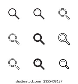 Magnifying icon. Magnify glass. Research, find icon vector. Lens, look magnifier. Search symbol illustration