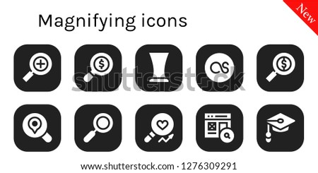  magnifying icon set. 10 filled magnifying icons. Simple modern icons about  - Search, Glass, Lastfm, Zoom, Analysis, Unemployed