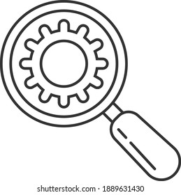 Beeindruckende Symbolvektorgrafik. Glas ist auch als Analytik, Suchzeichen eingeschlossen. Lupe, Fokussymbol.