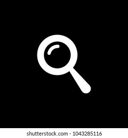 Magnifying icon. Vector illustration on a black background