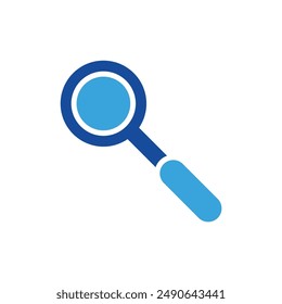 Vector de lupa o ilustración de logotipo estilo de color azul glifo	
