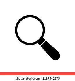 Magnifying icon vector, search symbol. Simple, flat design for web or mobile app