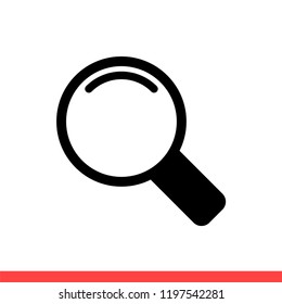 Magnifying icon vector, search symbol. Simple, flat design for web or mobile app