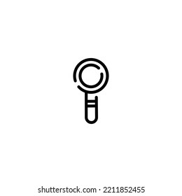 Magnifying incomplete line art icon template