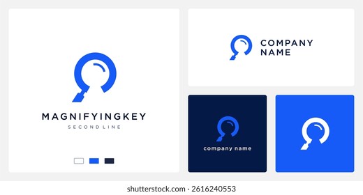 Magnifying key logo design template