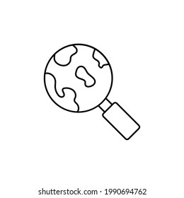 magnifying Line Icon Isolated On White Background