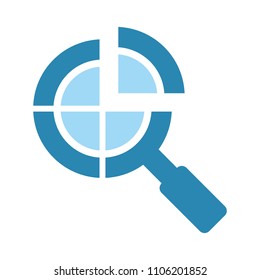 magnifying logo. research icon. optical symbol. vector eps 08.