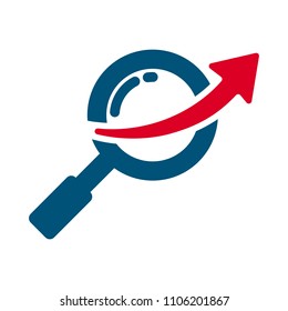 magnifying logo. research icon. optical symbol. vector eps 08.
