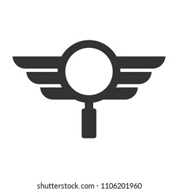 magnifying logo. research icon. optical symbol. vector eps 08.