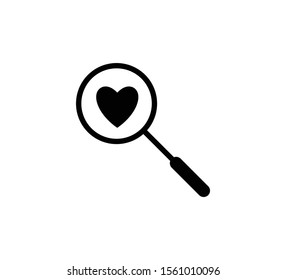 Magnifying and love icon illustration