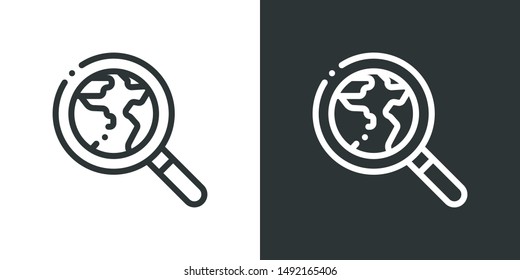 Magnifying Map Symbol Icon Vector