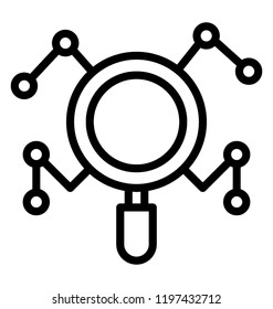 A magnifying nodes is denoting searching network 