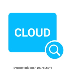 Magnifying Optical Glass With Words Cloud. Vector illustration