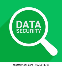 Magnifying Optical Glass With Words Data Security. Vector illustration