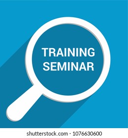 Magnifying Optical Glass With Words Training Seminar. Vector illustration