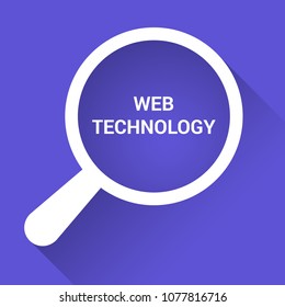 Magnifying Optical Glass With Words Web Technology. Vector illustration