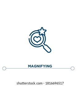 magnifying outline vector icon. simple element illustration. magnifying outline icon from editable big sale concept. can be used for web and mobile
