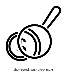Magnifying Over Coins Stack Icon. Bold outline design with editable stroke width. Vector Illustration.
