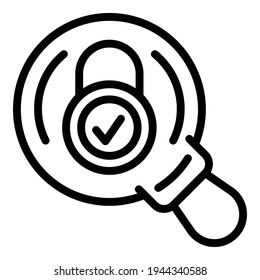 Magnifying password icon. Outline magnifying password vector icon for web design isolated on white background