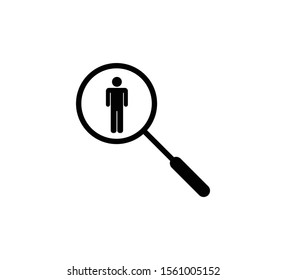 Magnifying and people icon vector