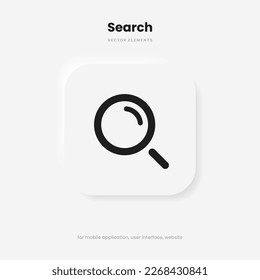 Icono de aumento o búsqueda. Símbolo de búsqueda redondeado. Icono de investigación para medios sociales, aplicación móvil, sitio web, motor de búsqueda, interfaz de usuario, sistema operativo.