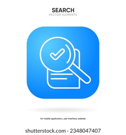 Magnifying or search icon. Rounded search symbol. Research icon for social media, mobile app, website, search engine, UI, operating system.