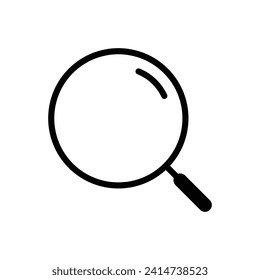 Magnifying search loop icon flat style vector illustration on white background.